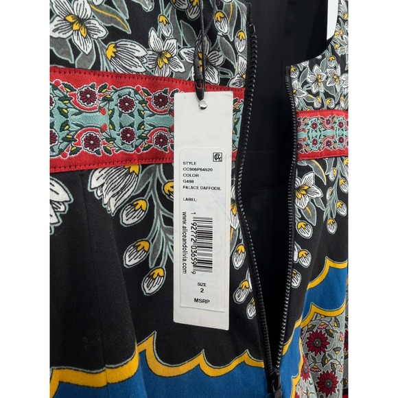 NWT Alice + Olivia Arya Cotton Fit & Flare Maxi Dress Pre-Fall 2019 - Size 2 - Picture 10 of 15